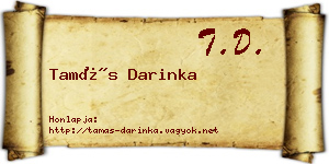 Tamás Darinka névjegykártya